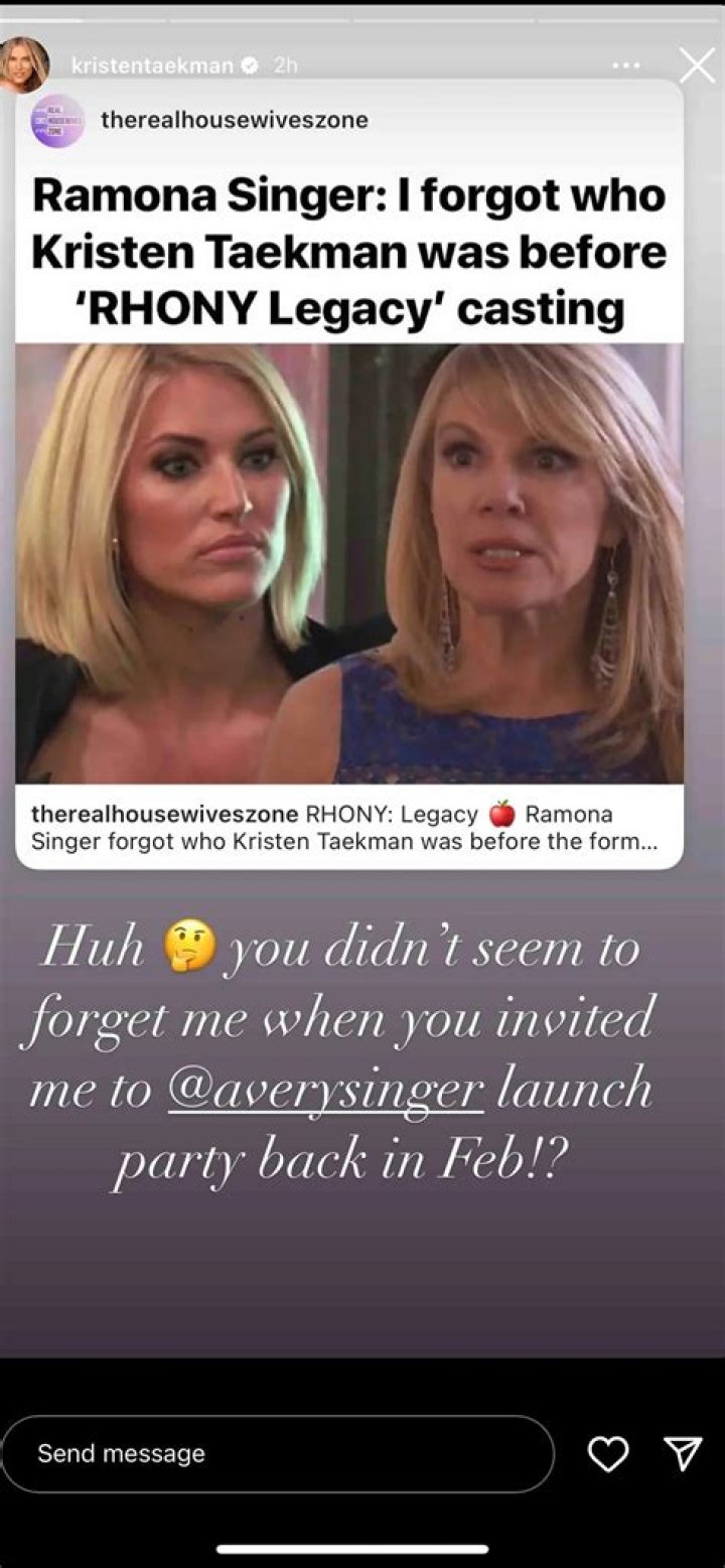 “Ramona Singer forgot Kristen Taekman before RHONY Legacy casting”